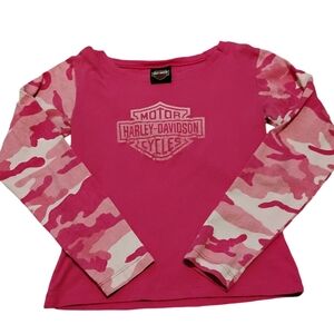 Pink camo Harley Davidson tee shirt
